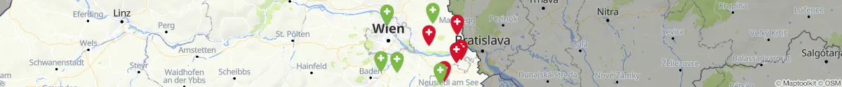 Kartenansicht für Apotheken-Notdienste in der Nähe von Hainburg a.d. Donau (Bruck an der Leitha, Niederösterreich)